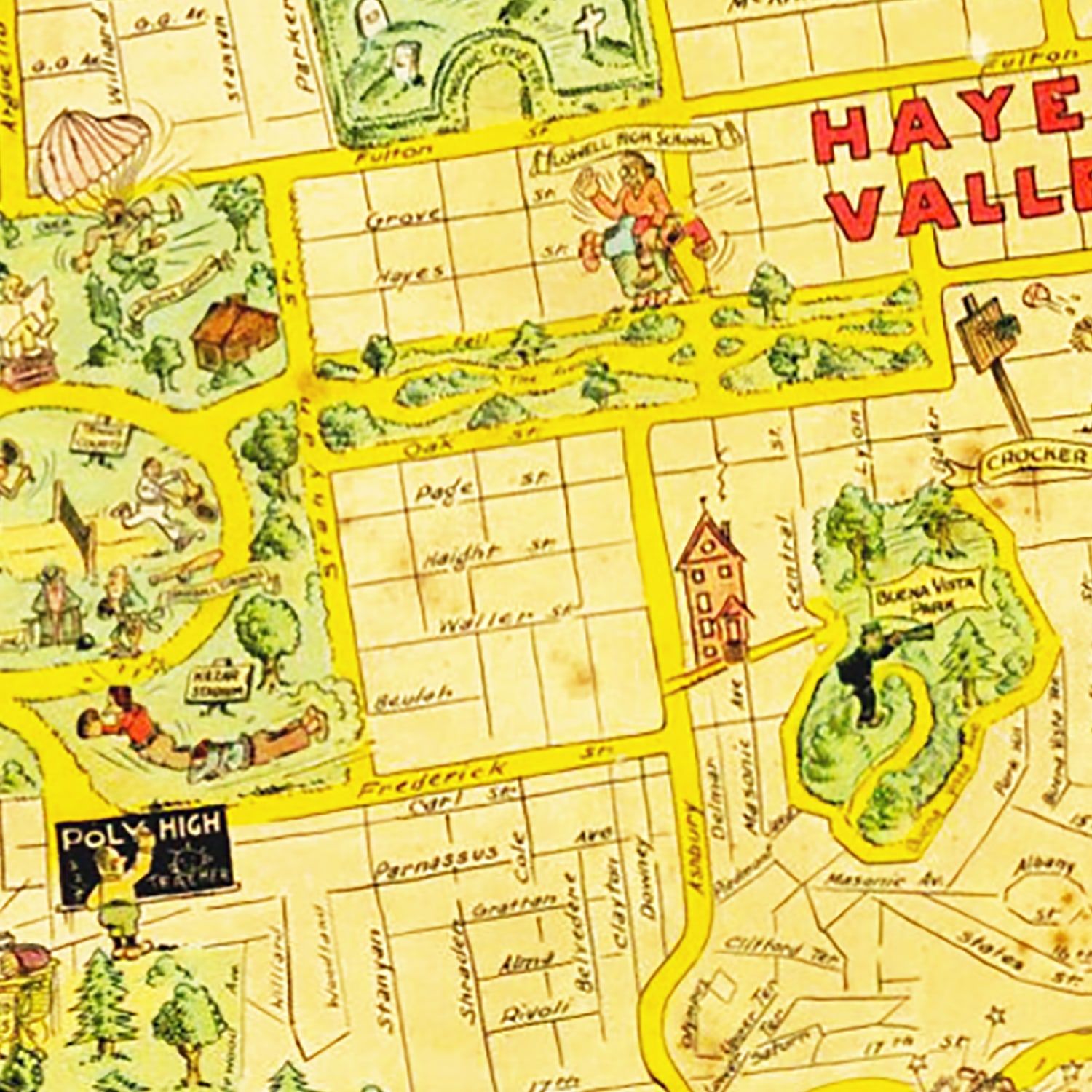 Vintage Map of San Francisco, California 1927