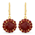 11.37 Carat Dyed Ruby and Ruby .925 Sterling Silver Earrings