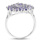 2.27 Carat Genuine Tanzanite .925 Sterling Silver Ring