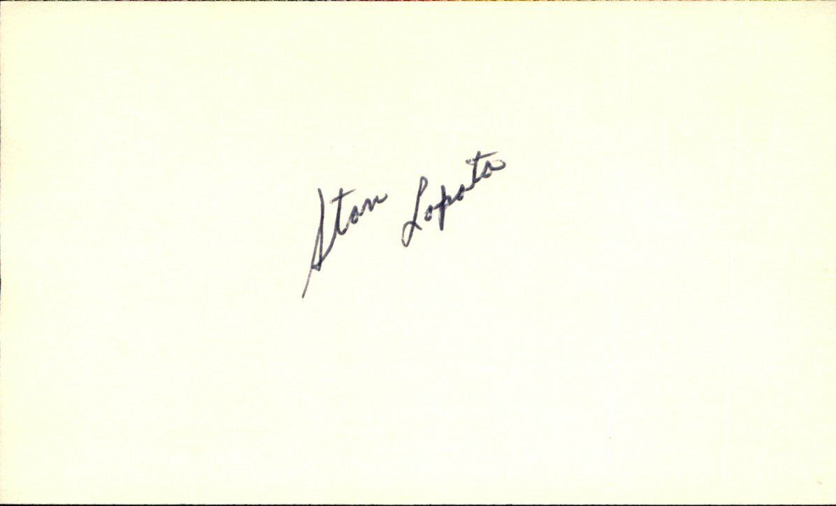 Stan Lopata Philadelphia Phillies d.2013 Signed/Auto  3x5 Index Card 162645
