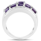 2.80 Carat Genuine Amethyst .925 Sterling Silver Ring