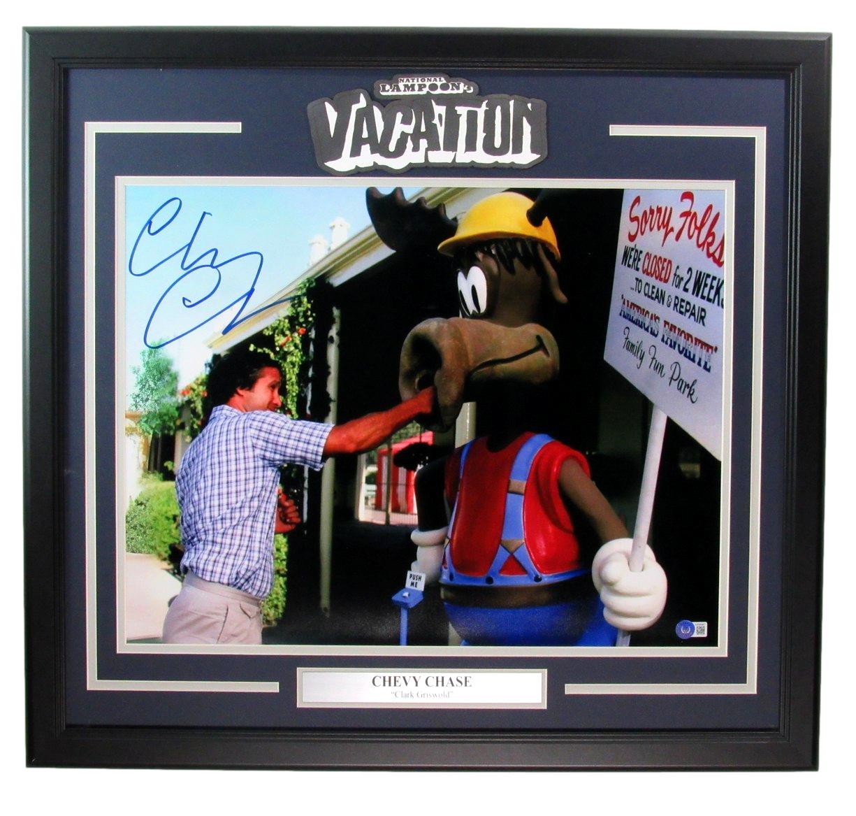 Chevy Chase Signed/Auto 16x20 Photo "Family Vacation" Framed Beckett 190252
