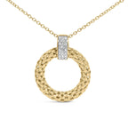 Gold Vermeil 1/10 Cttw Diamond Bold Pendant Necklace