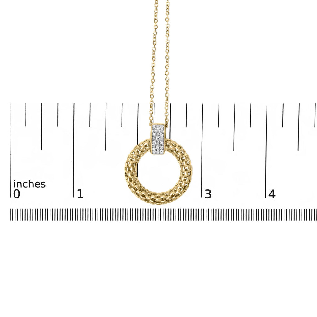 Gold Vermeil 1/10 Cttw Diamond Bold Pendant Necklace