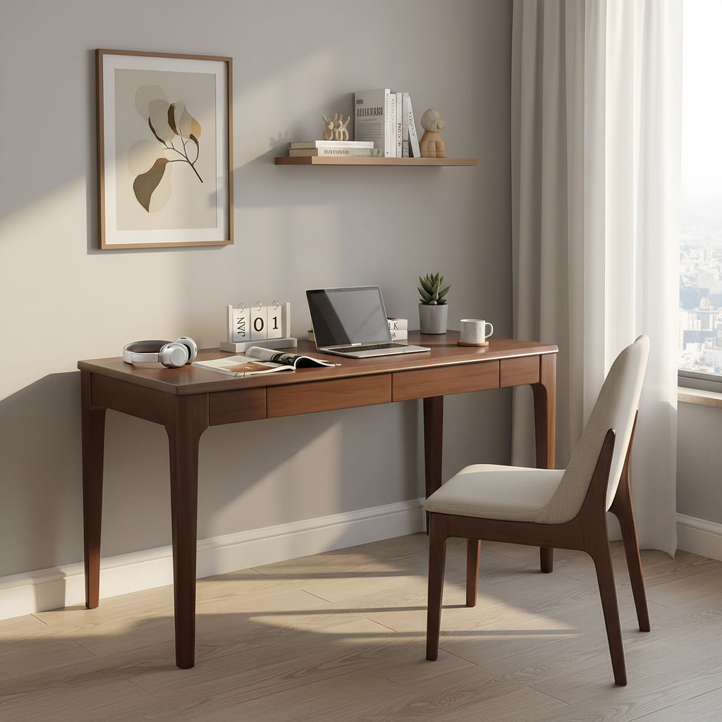 Desk With Drawers - Walnut