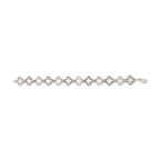 .925 Two-tone Sterling Silver 1/10 Cttw Natural Round Diamond Fashion Tennis Bracelet (I-J Color, I1-I2 Clarity) - 7"