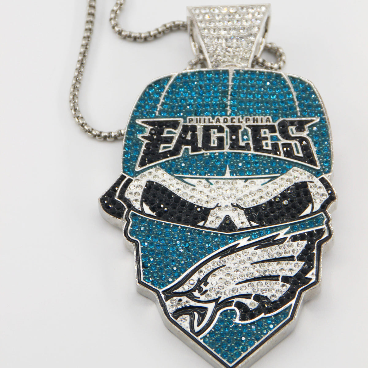 Newest Sports Team Logo Bandit Skull  Pendant Necklace – Iced Out Hip Hop Jewelry for True Fans