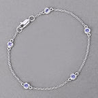 0.50 Carat Genuine Tanzanite .925 Sterling Silver Bracelet