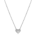 14k White Gold Polished Mini Heart Necklace