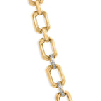 Gold Vermeil .925 Sterling Silver 1/4 Cttw Diamond Bold Octagonal Link Necklace