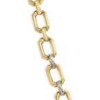 Gold Vermeil .925 Sterling Silver 1/4 Cttw Diamond Bold Octagonal Link Necklace