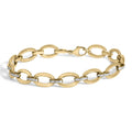 Gold Vermeil 1/10 Cttw Diamond Bold Oval Link Bracelet
