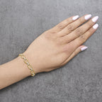 Gold Vermeil 1/10 Cttw Diamond Bold Oval Link Bracelet
