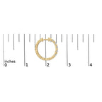 Gold Vermeil 1/10 Cttw Diamond Ribbed Design Hoop Earrings