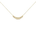 Gold Vermeil 1/10 Cttw Diamond Bold Ribbed Pendant Necklace