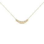 Gold Vermeil 1/10 Cttw Diamond Bold Ribbed Pendant Necklace