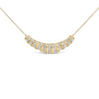 Gold Vermeil 1/10 Cttw Diamond Bold Ribbed Pendant Necklace