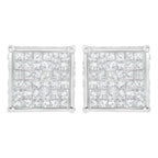 10K White Gold 2ct TDW Princess-Cut Composite Diamond Stud Earring (I-J ,I2-I3)