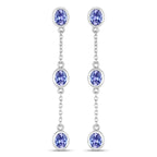 1.98 Carat Genuine Tanzanite .925 Sterling Silver Earrings