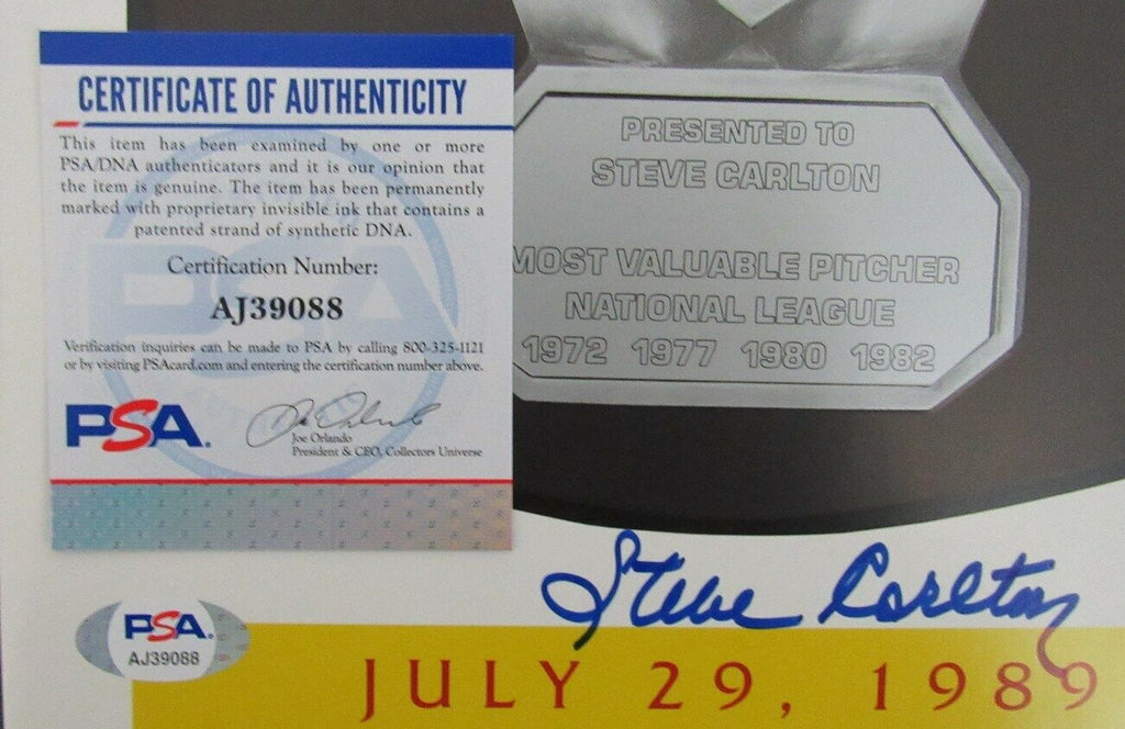 Steve Carlton HOF Phillies Signed/Auto 1989 Carlton Night Program PSA/DNA 164388