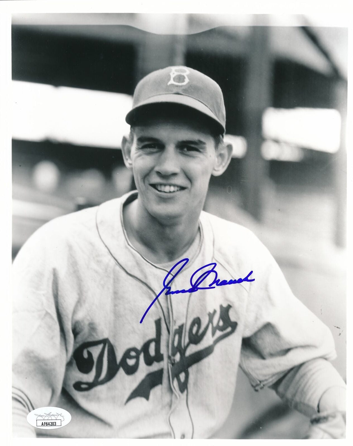 Gene Mauch Autographed Vintage 8x10 Photo Brooklyn Dodgers JSA