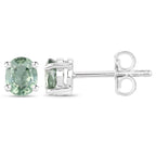 0.68 Carat Genuine Green Sapphire .925 Sterling Silver Earrings