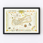 Vintage Map of Key West, Florida 1940