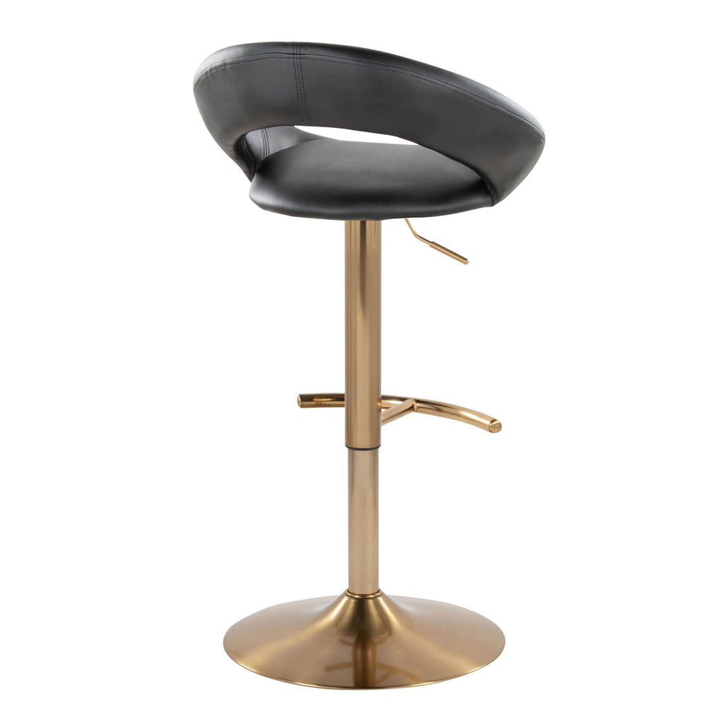 Posh - Contemporary / Glam Adjustable Barstool With Swivel (Set of 2)