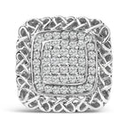 Sterling Silver 1.0 Cttw Diamond Celtic Knot Cocktail Ring