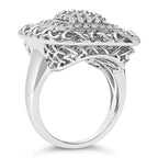 Sterling Silver 1.0 Cttw Diamond Celtic Knot Cocktail Ring