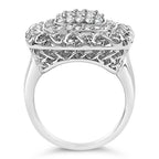 Sterling Silver 1.0 Cttw Diamond Celtic Knot Cocktail Ring
