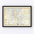Vintage Map of Sun Valley Idaho, 1938