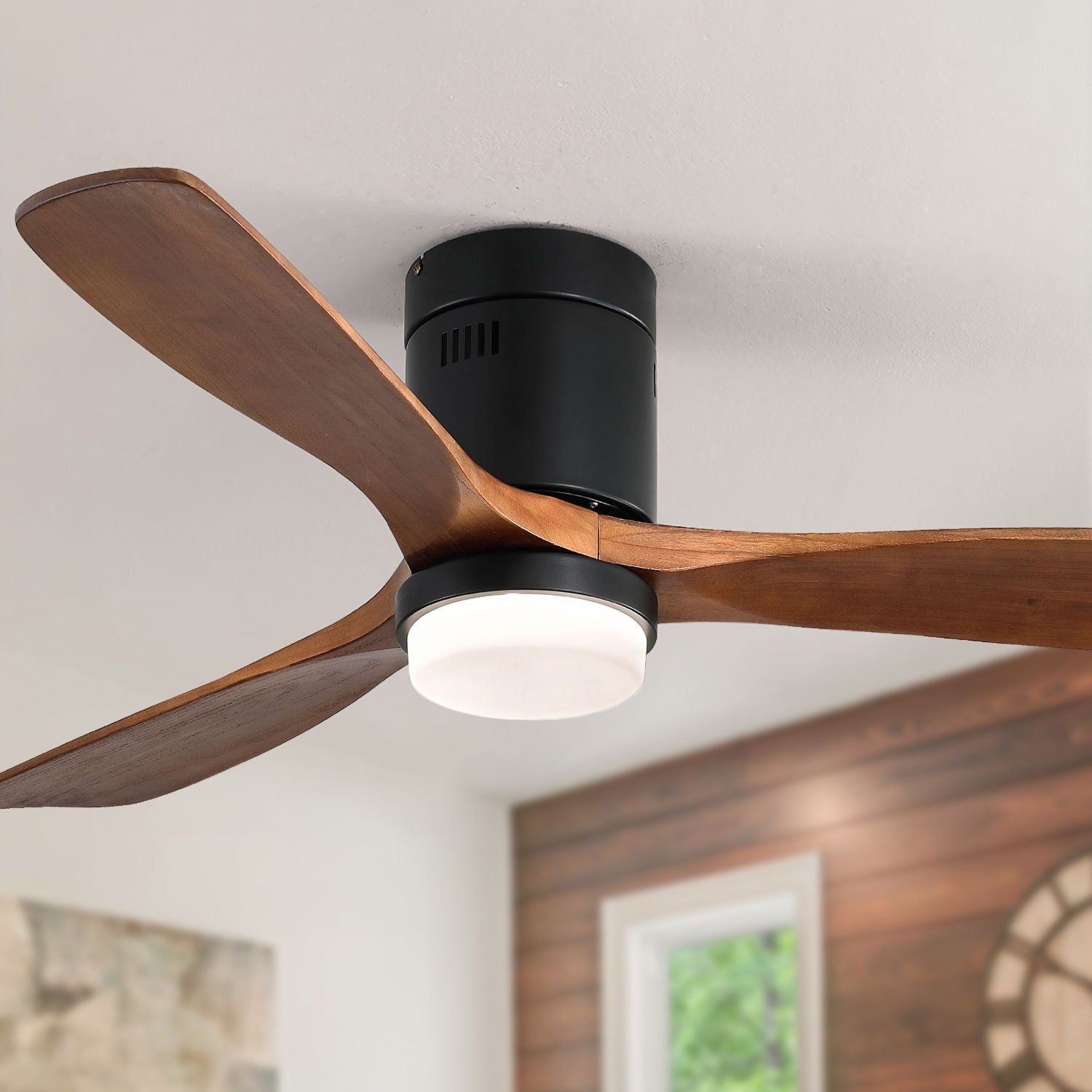 Indoor Ceiling Fan With Lights - Black