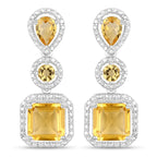 7.580 Carat Genuine Citrine .925 Sterling Silver Earrings