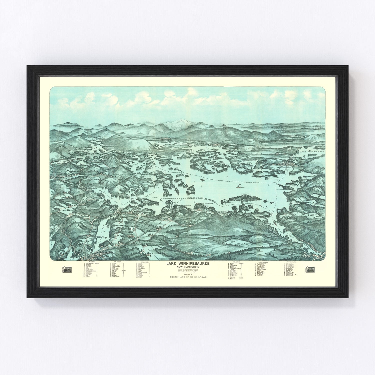 Vintage Map of Lake Winnipesaukee, 1903