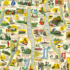 Vintage Map of Finger Lakes, 1934