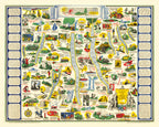 Vintage Map of Finger Lakes, 1934