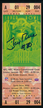Jerry Rice HOF Signed/Auto Super Bowl XXIX Replica Full Ticket JSA 188038