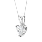 14K White Gold 1/5 Cttw 3-Prong Set Heart Shaped Solitaire Lab Grown Diamond 18" Pendant Necklace (F-G Color, VS2-SI1 Clarity)