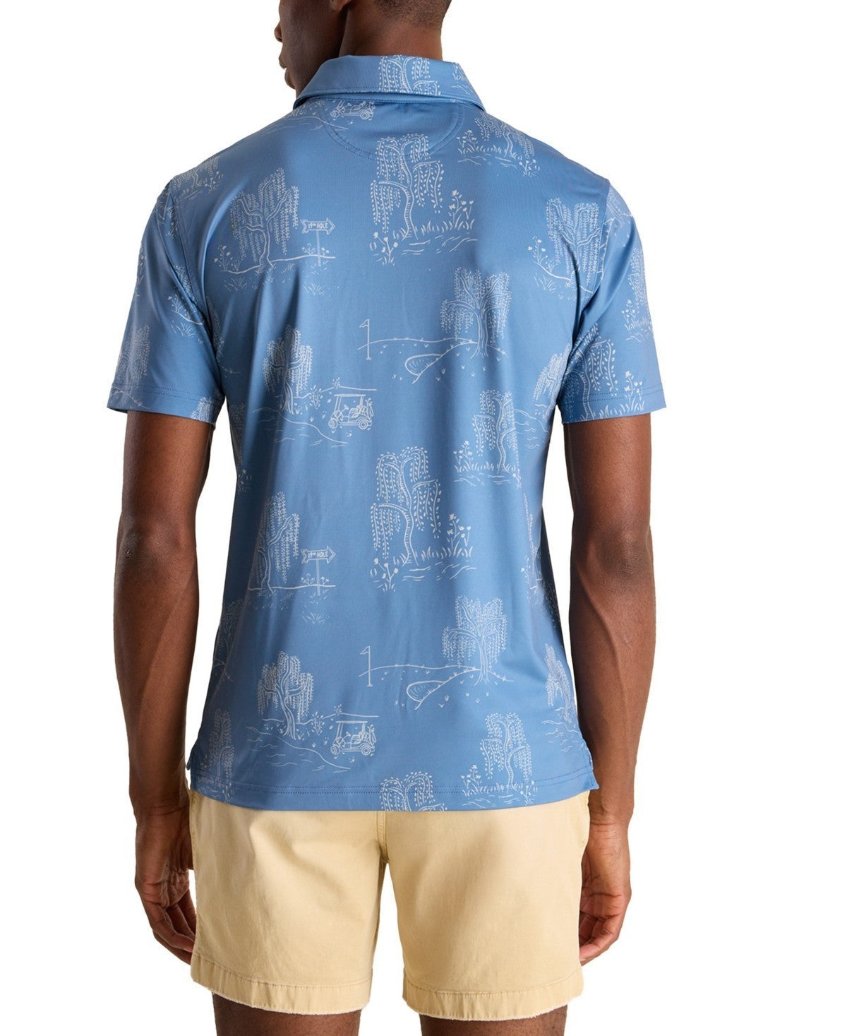 Chubbies The Golf Course Willow Polo Men's Blue Golf Shirt Performance DDR1430