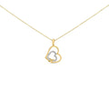 Gold Vermeil Diamond Accent Double Heart Pendant Necklace