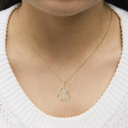 Gold Vermeil Diamond Accent Double Heart Pendant Necklace