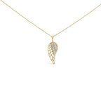Gold Vermeil Diamond Accent Angel Wing Pendant Necklace