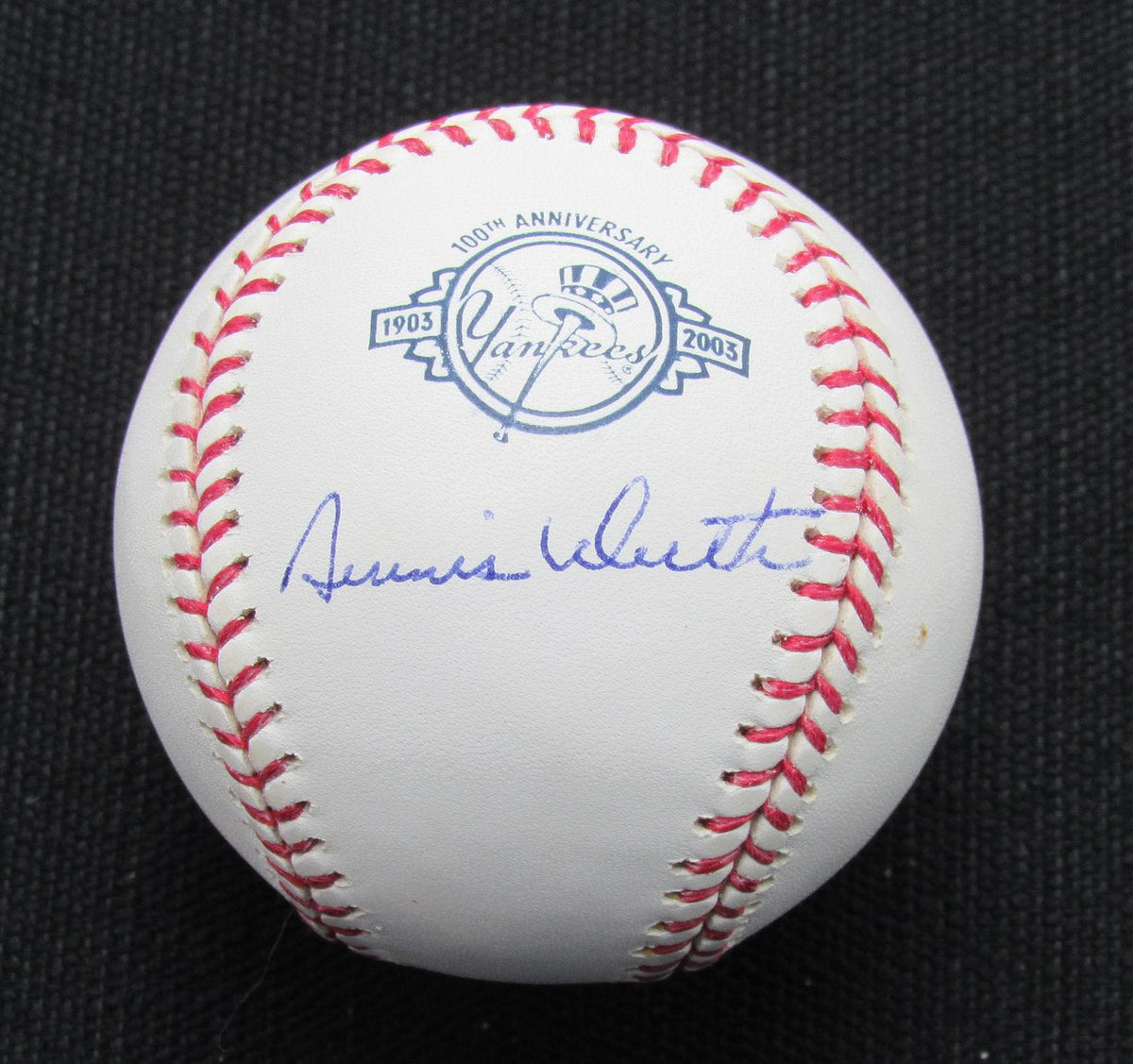Dennis Werth Signed/Auto Yankees 100th OML Baseball JSA  186842