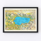 Vintage Map of Lake Tahoe 1935