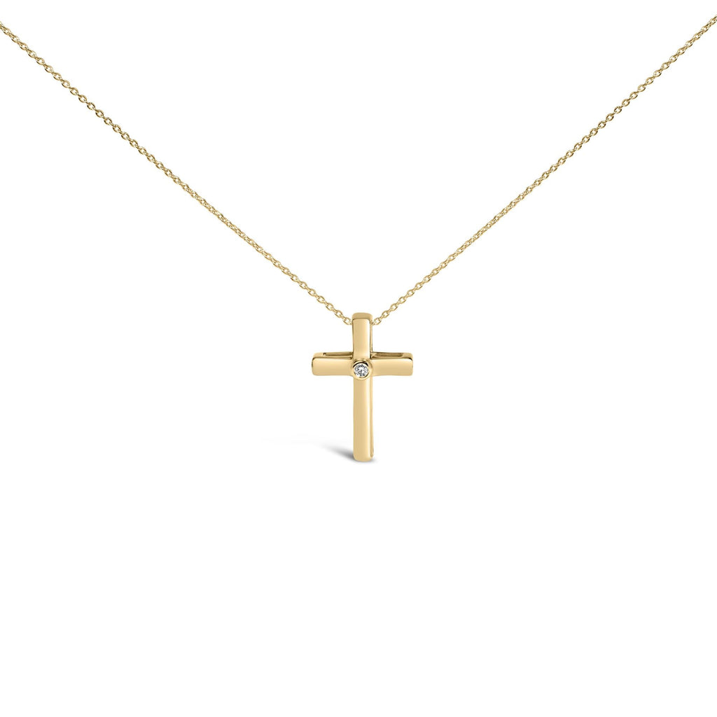 Gold Vermeil Diamond Accent Cross Pendant Necklace