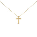 Gold Vermeil Diamond Accent Cross Pendant Necklace