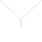 AGS Certified 14k White Gold 3.0 Cttw Baguette and Brilliant Round-Cut Diamond Journey 18" Pendant Necklace (F-G Color, I1-I2 Clarity)