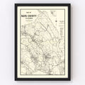 Vintage Map of Napa County, California 1950