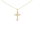 Gold Vermeil Diamond Accent Cross Pendant Necklace